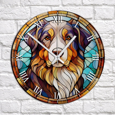 Bernese Mountain Dog Suncatcher Effect Clock